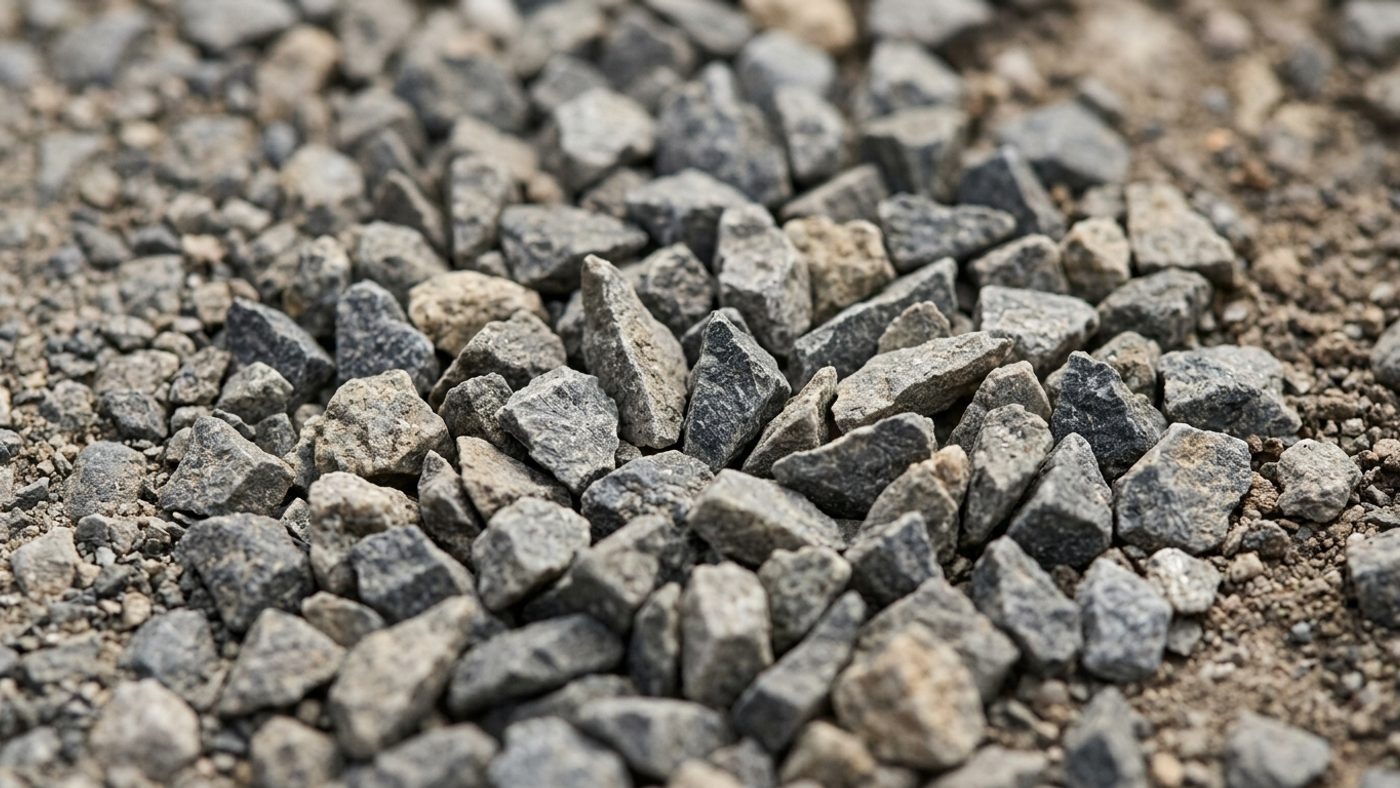 A macro close-up of angular horticultural grit particles showing their sharp, wedge-shaped edges