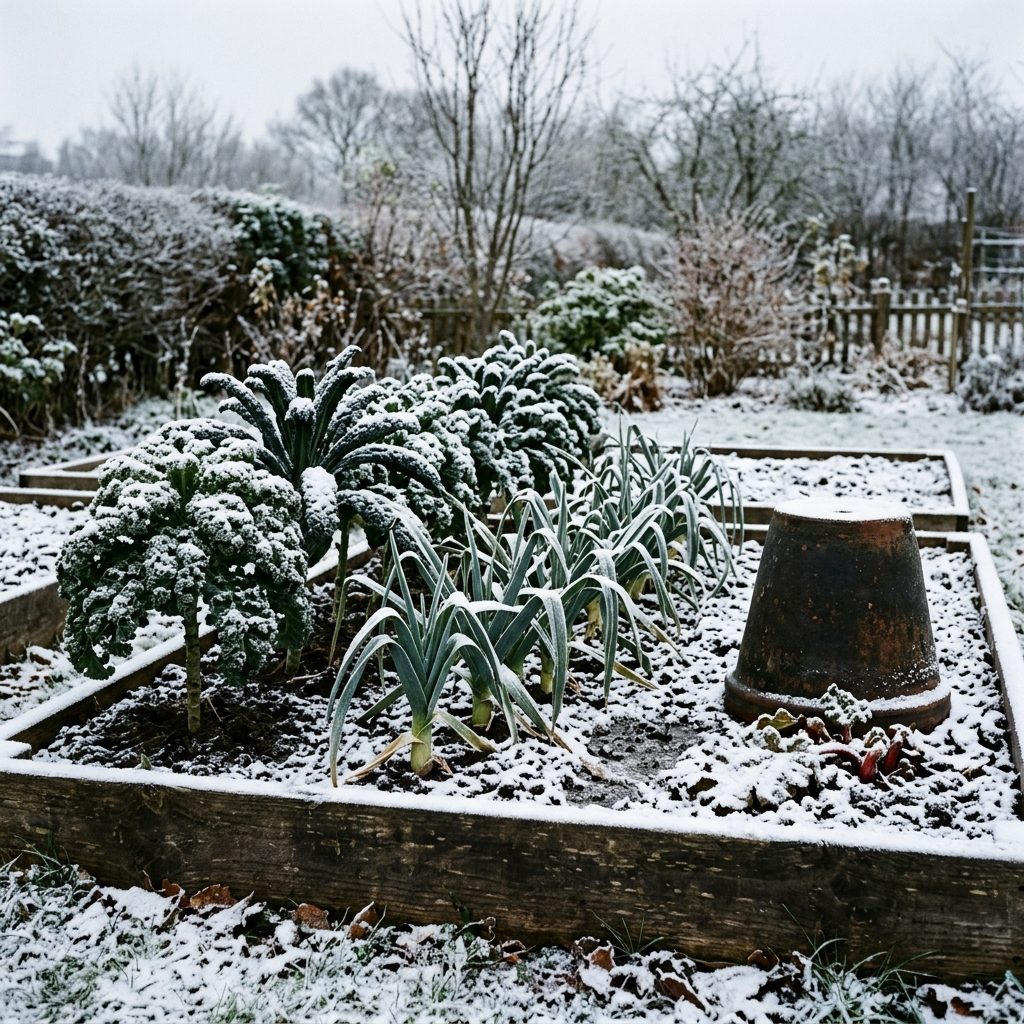 A Scottish vegetable garden in December