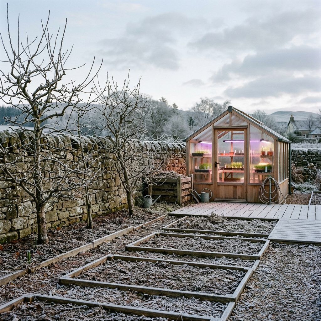 A Scottish vegetable garden in January