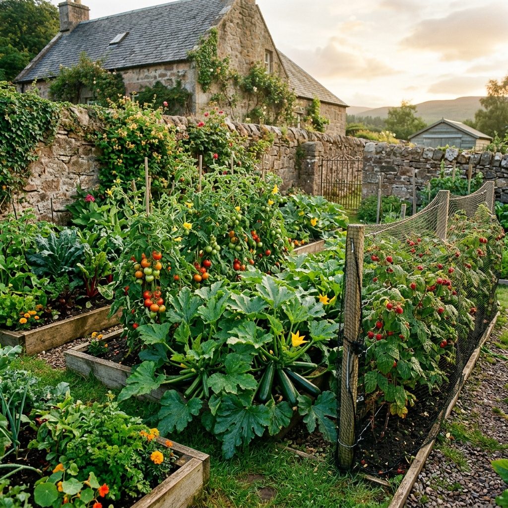 A Scottish vegetable garden in July