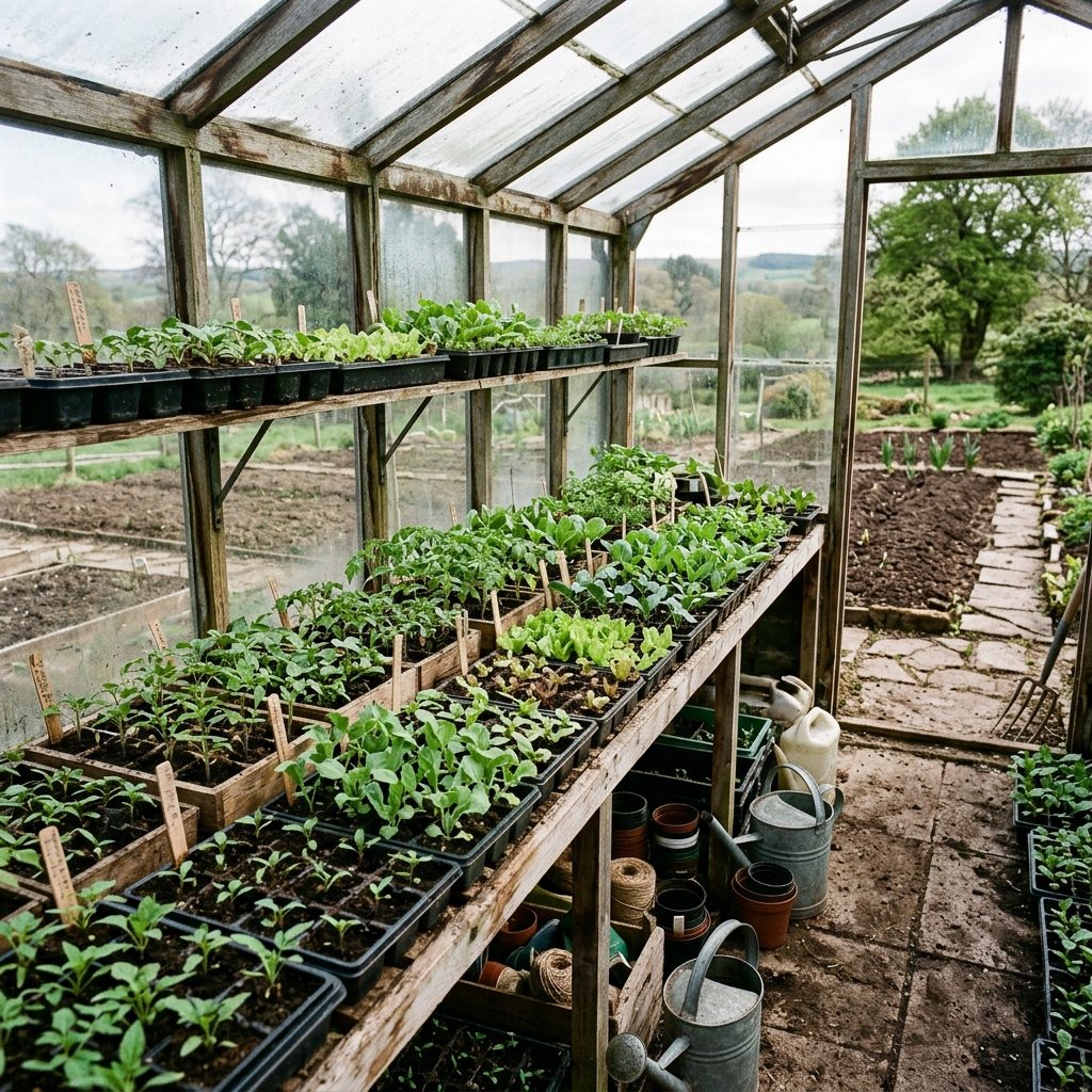 A Scottish vegetable garden in March