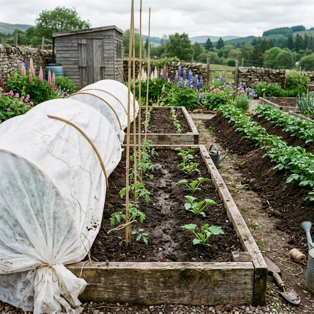 A Scottish vegetable garden in May