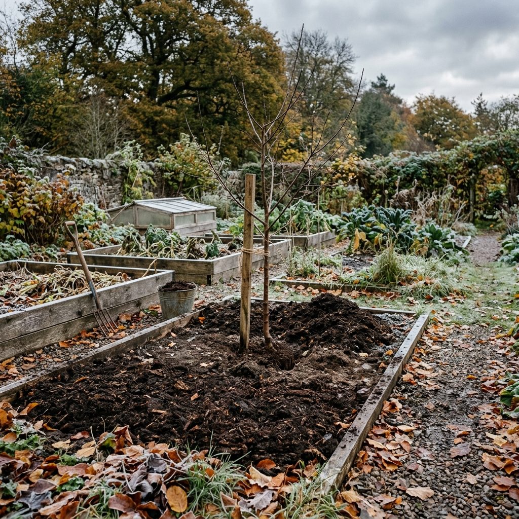 A Scottish vegetable garden in October